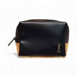 Yves Saint Laurent Black and Gold Small Beauty Bag